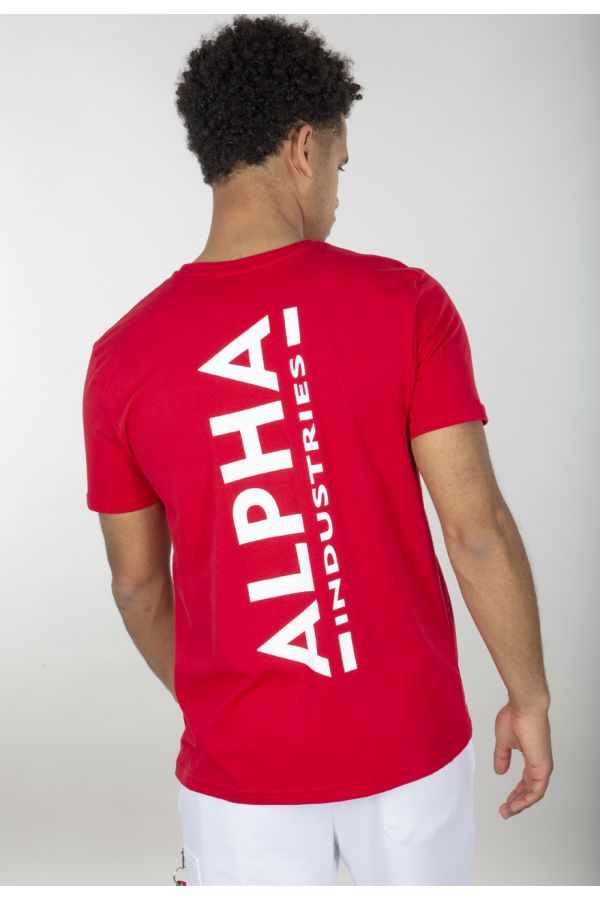 Tričko ALPHA INDUSTRIES Backprint červená