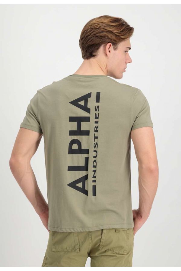 Tričko ALPHA INDUSTRIES Backprint khaki