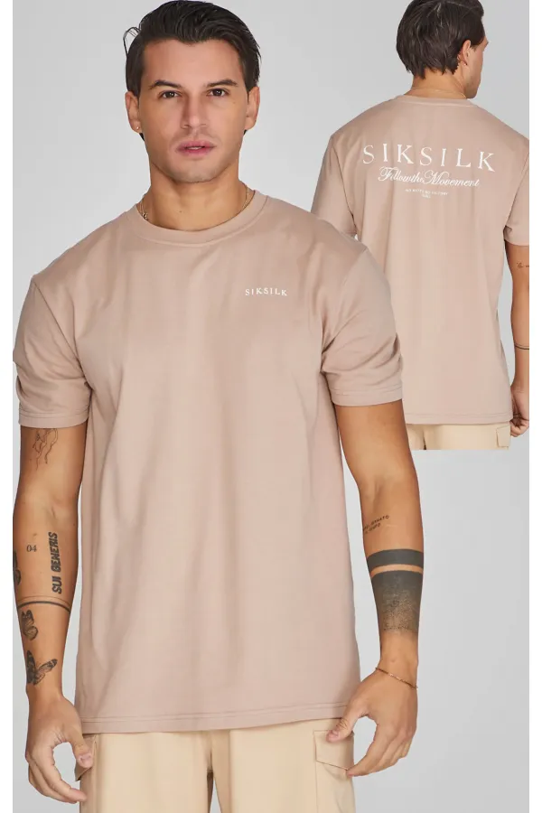 Tričko SIKSILK Graphic Tshirt beige