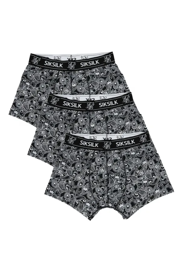 Boxerky SIKSILK 3-pack Graphic grey