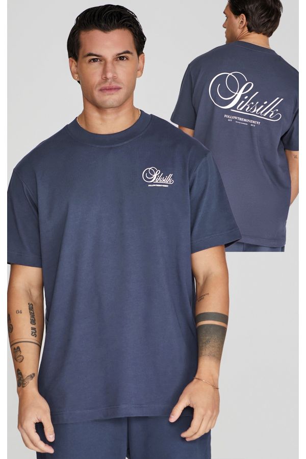 Tričko SIKSILK Graphic Tshirt navy