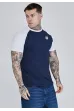 Tričko SIKSILK Raglan Tee white/navy