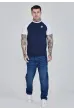 Tričko SIKSILK Raglan Tee white/navy