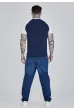 Tričko SIKSILK Raglan Tee white/navy