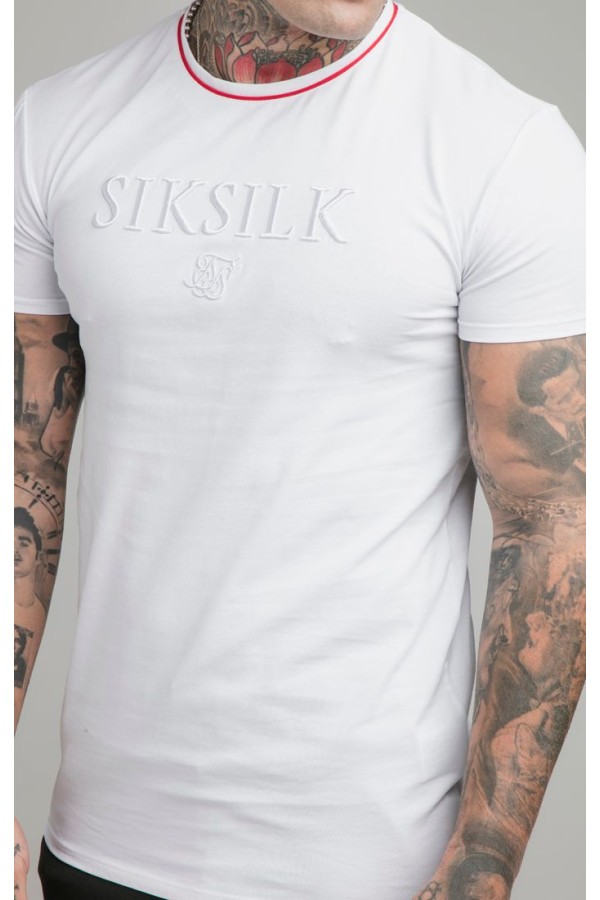 Tričko SIK SILK Embroidery Tee white