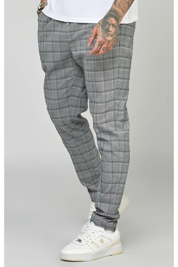 Nohavice SIKSILK Tapered Fit Smart Woven Joggers grey