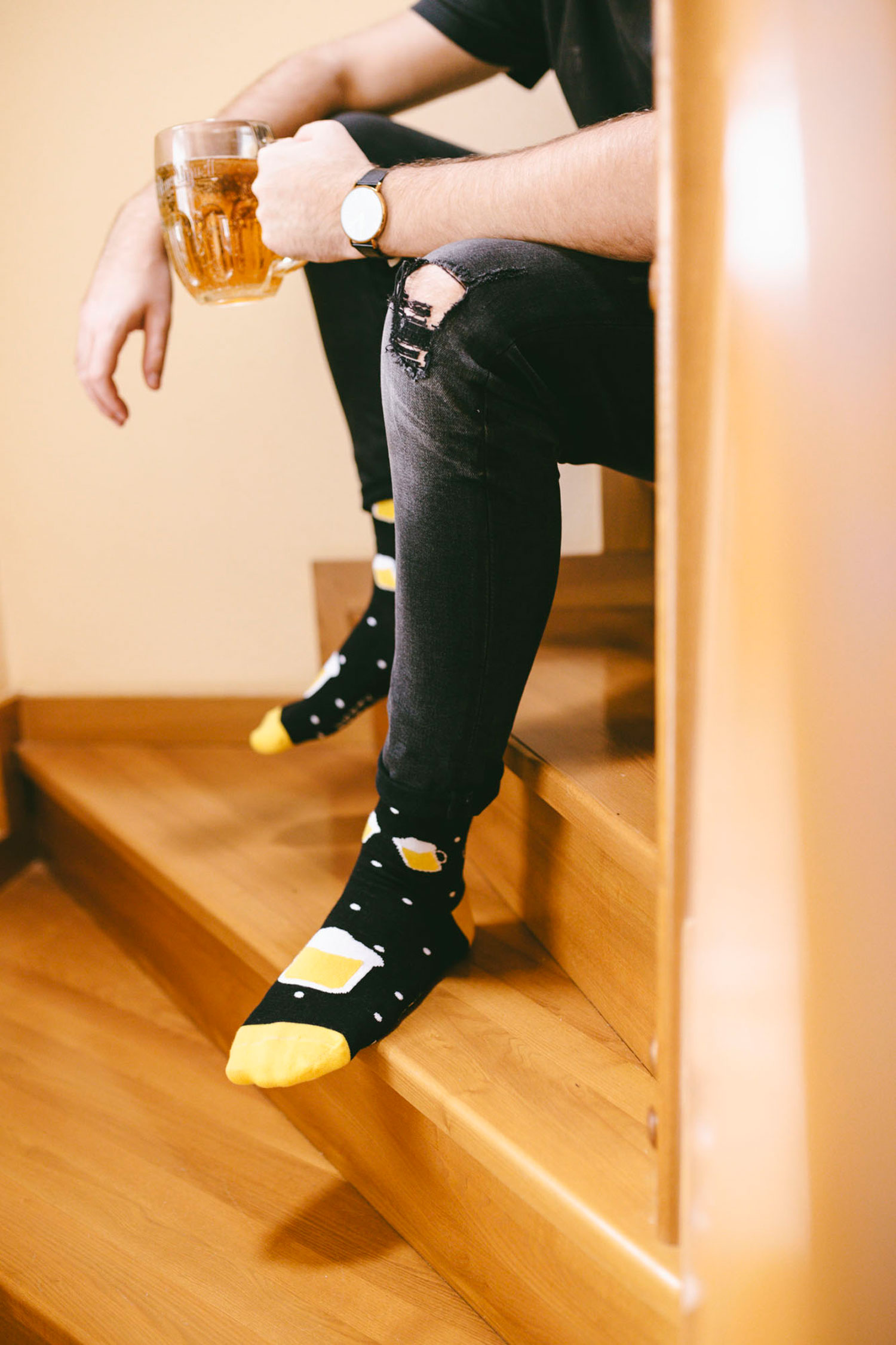 pánske vzorované ponožky s pivom